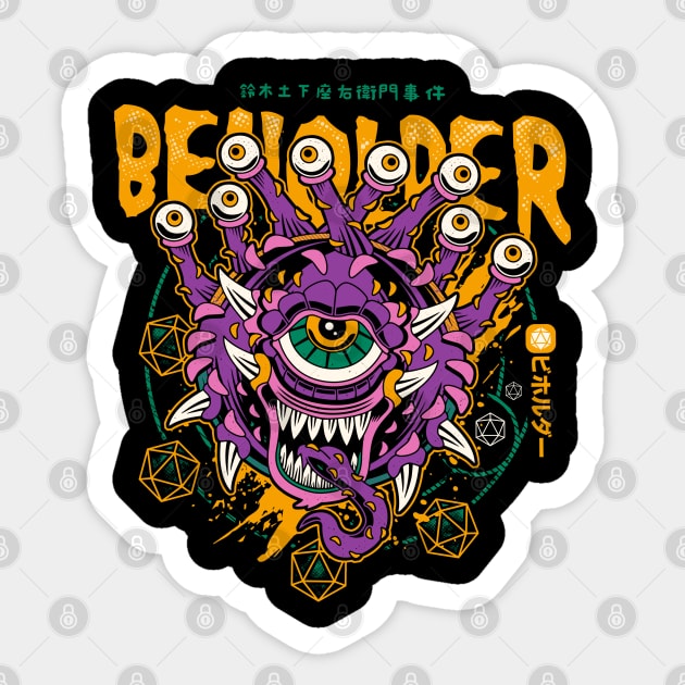 Beholder and Dices Sticker by logozaste